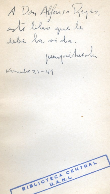 Dedicatoria de J. J. Arreola